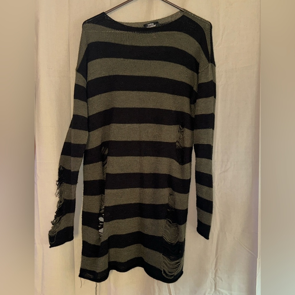 💀Distressed Social Collision Sweater Dress💀